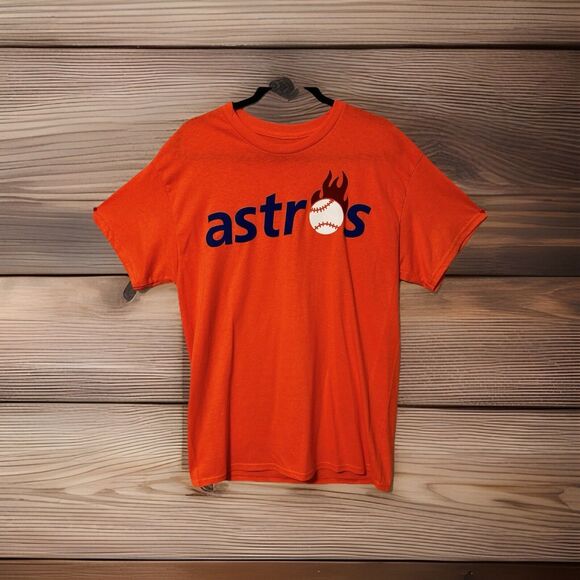 HOUSTON ASTROS ORANGE Funk Bazaar‎ TEE T-SHIRT MEN’S BASEBALL MLB Sz L - Picture 1 of 8